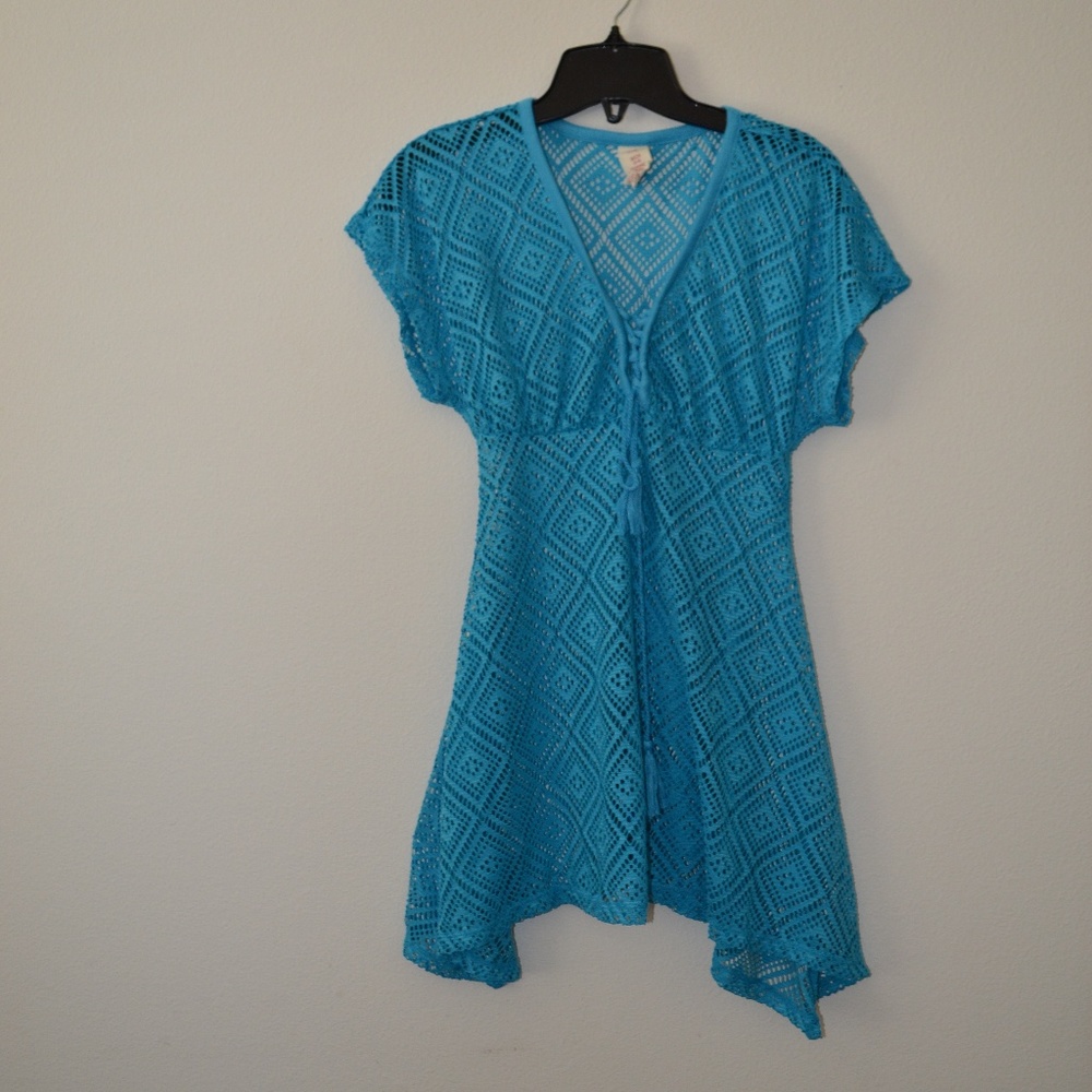 Op Blue Crochet Swimsuit Cover-Up